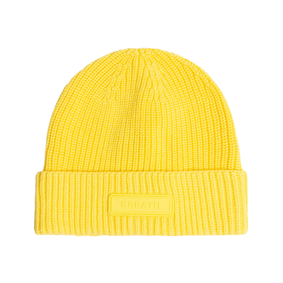 SILICONE PATCH KNIT CAP / YEL